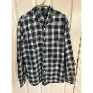 Ralph Lauren Slim Fit‎ Green & Blue Plaid Button Front Size  XXL